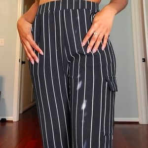 SHEIN High-Waisted Striped Joggers/Trousers